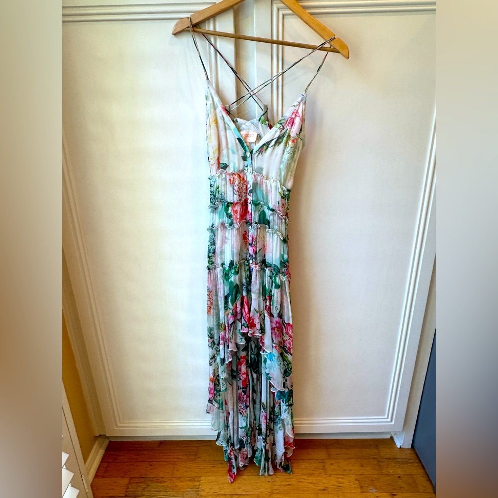 Rococo Sand Multicolor Floral Hi-Lo Maxi Dress -